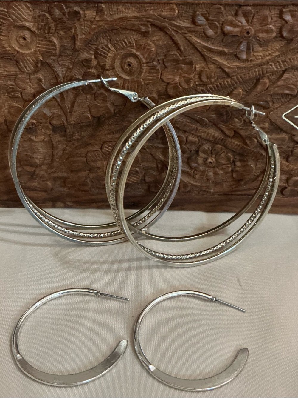 Classic Silver-tone Hoop & Triple-Band Gold-tone Hoop Earrings - Women's Jewelry